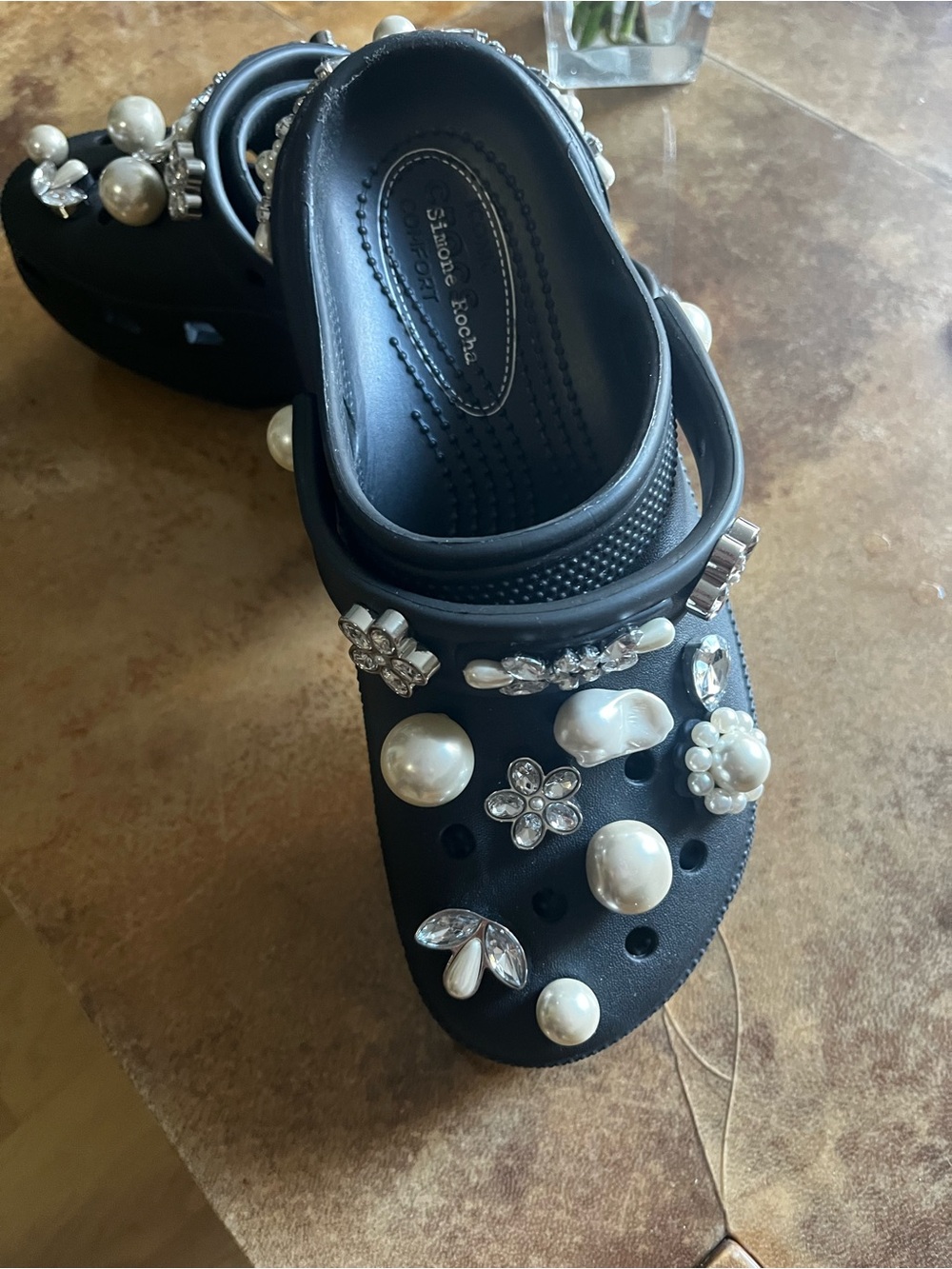 Simone Rocha Black Pearl & Crystal Embellished Clogs - Picture 6 of 6